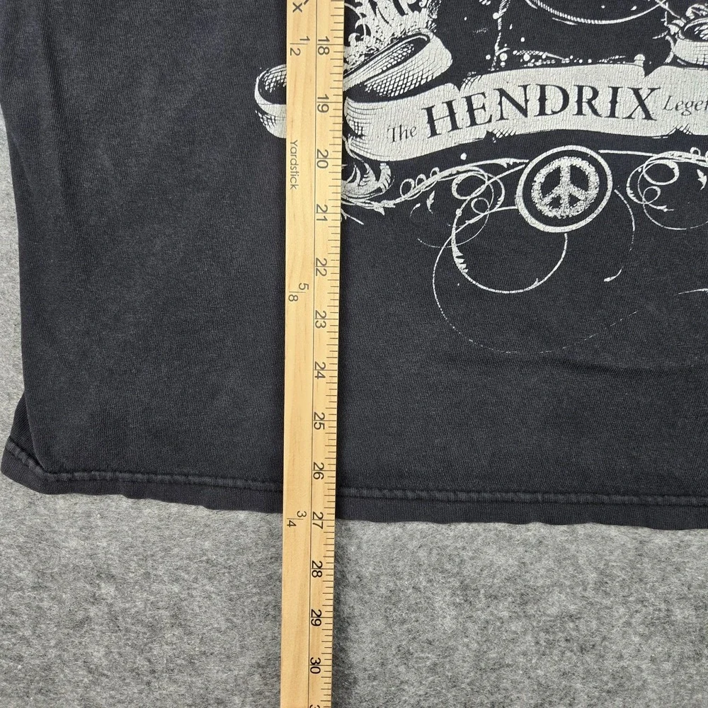 Vintage Jimi Hendrix Black Angel T-Shirt Men's Large No Tag Y2K 2007 Nice Fading